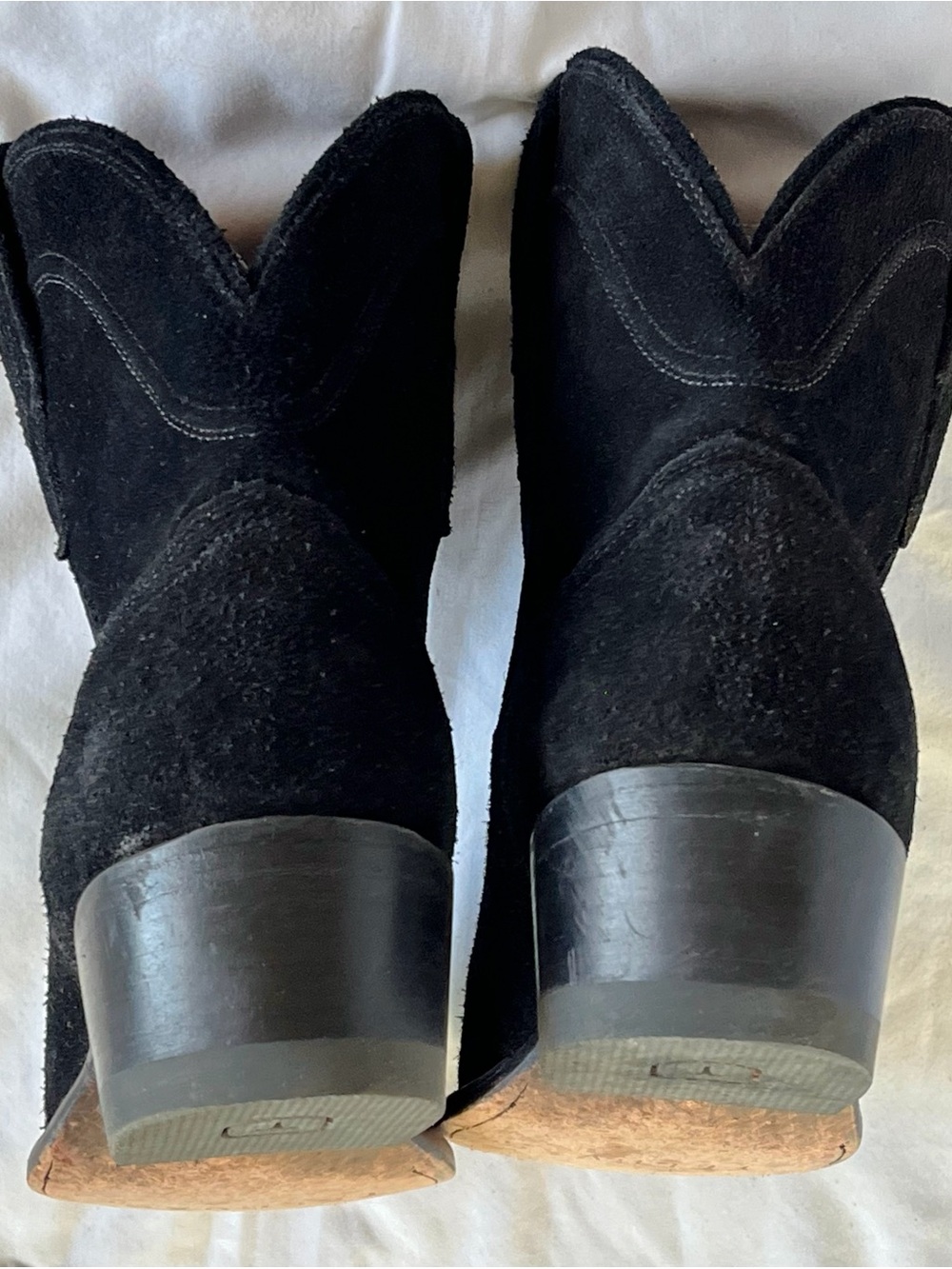 Women’s Tecovas Black Suede Western Ankle Boots - Picture 3 of 8